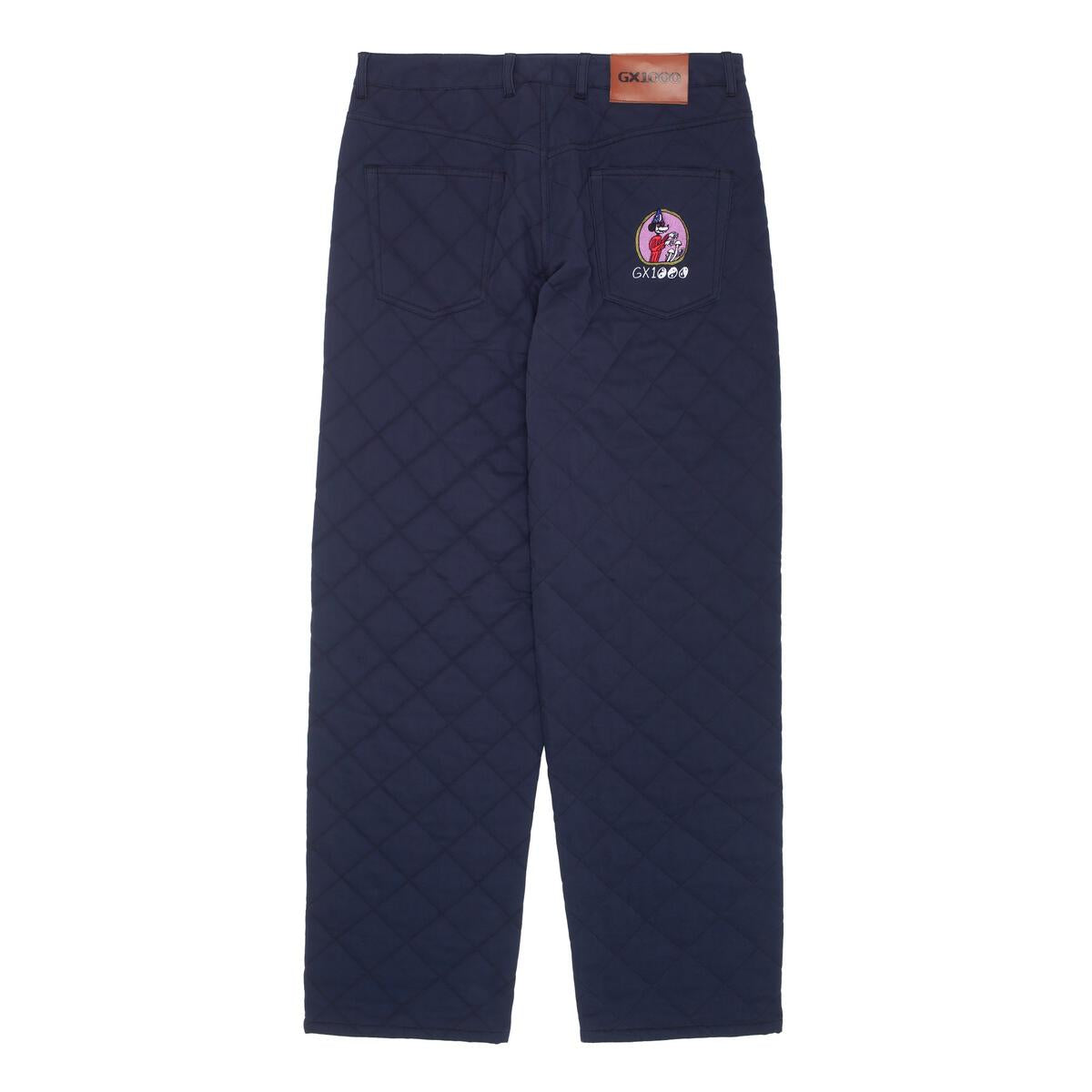 GX1000 BAGGY QUILTED TWILL PANT NAVY