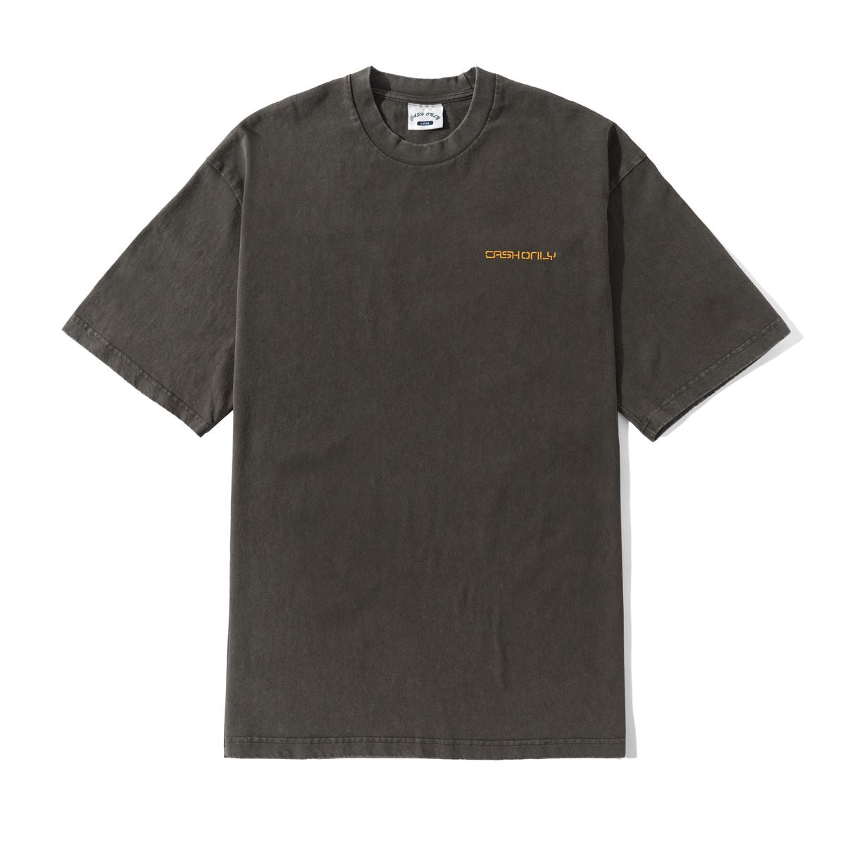 CASH ONLY DIST STENCIL PIGMENT DYE TEE WASHED BLACK