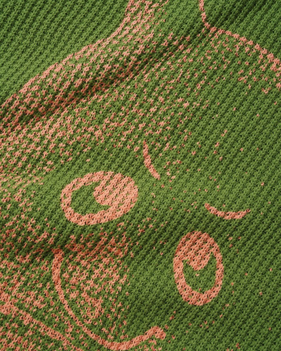 BUTTERGOODS NEWCOMER REVERSIBLE KNIT SWEATER GRASS