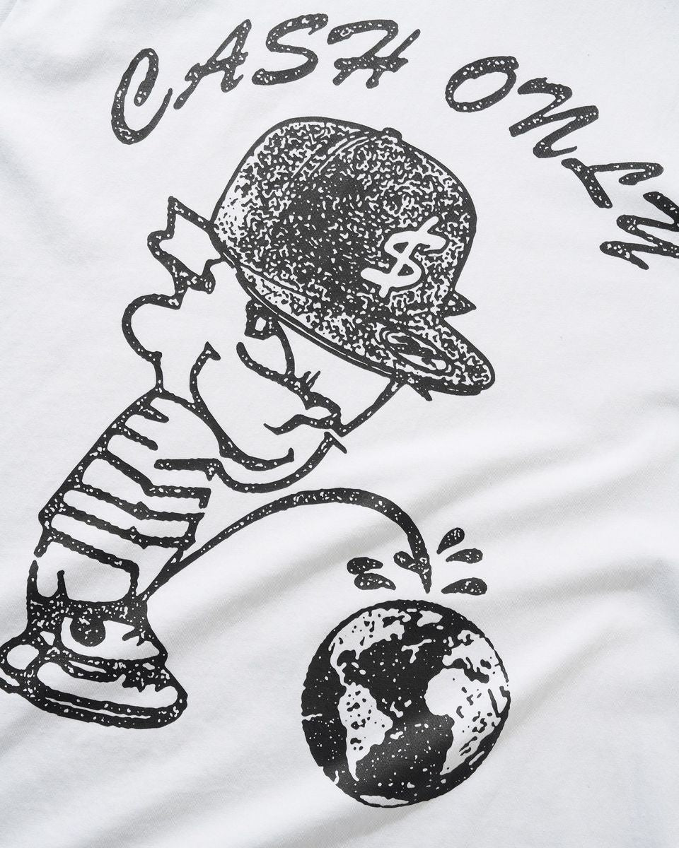 CASH ONLY DIST FTW TEE WHITE