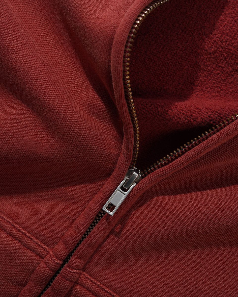 BUTTERGOODS AMPLIFY ZIP-THRU HOODIE WASHED RUSSET