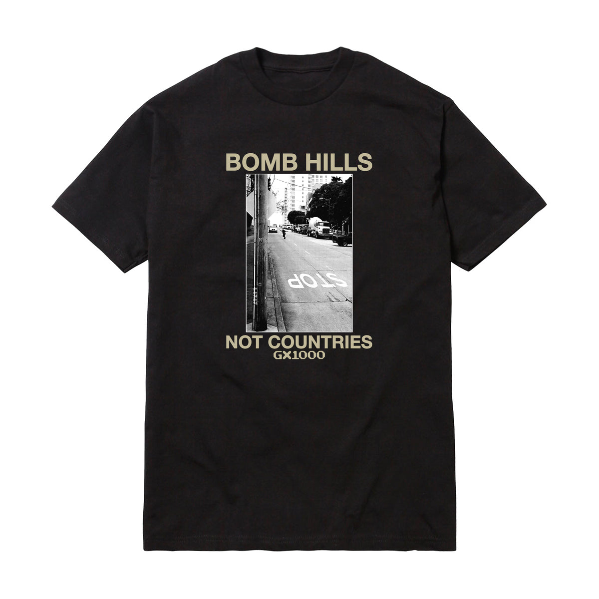 GX1000 BOMB HILLS NOT COUNTRIES TEE BLACK/TAN