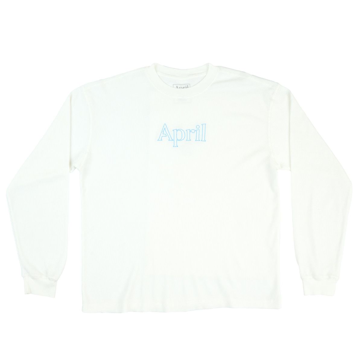 APRIL SKATEBOARDS THERMAL LONGSLEEVE EMBOIDERY WHITE