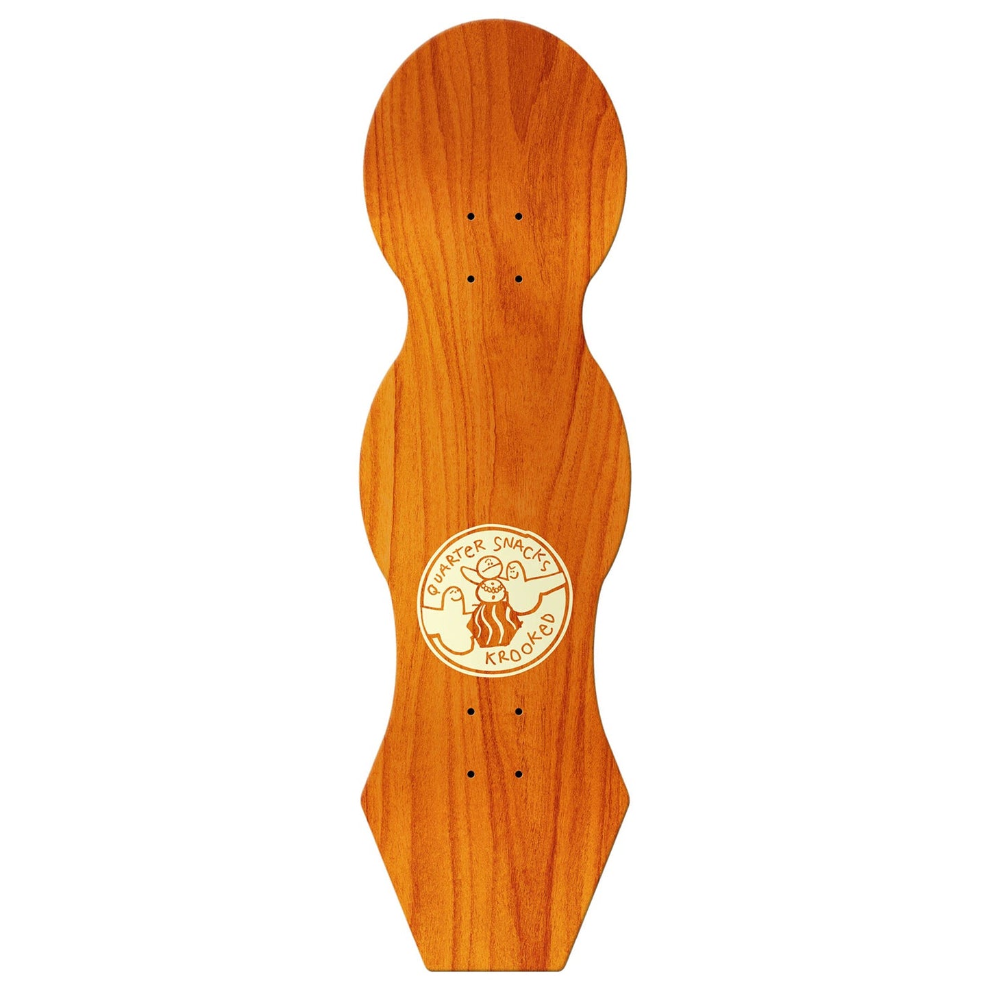 KROOKED SKATEBOARDS X QUARTERSNACKS SNACKMAN CRUISER SHAPED DECK