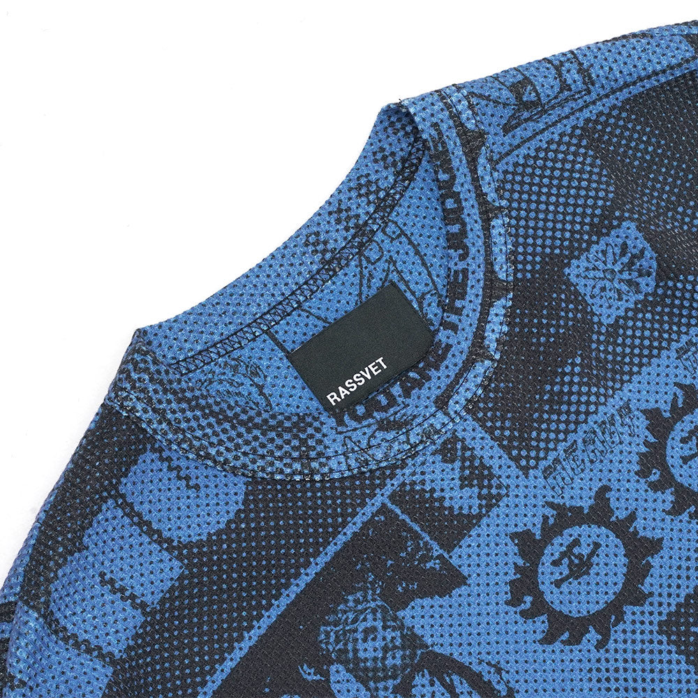 RASSVET / PACCBET COLLAGE WAFFLE KNIT THERMAL BLUE
