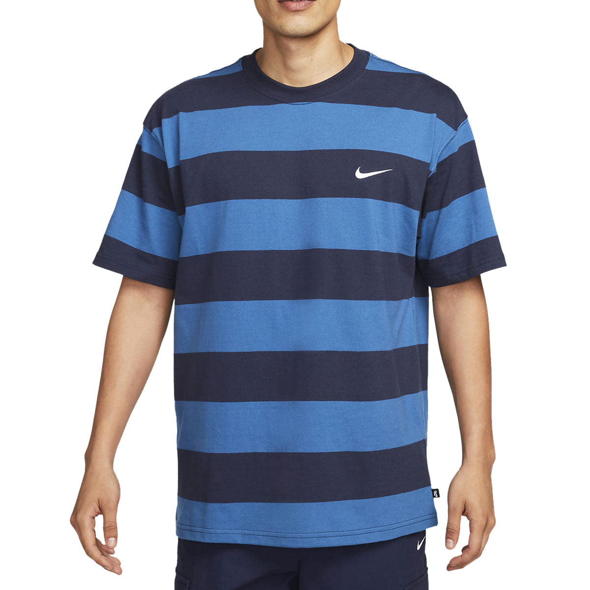 NIKE SB APPAREL STRIPED NAVY/BLACK TEE