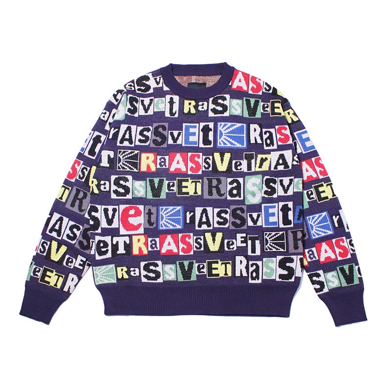 RASSVET / PACCBET TYPO CLASSIC KNIT CREWNECK MULTI