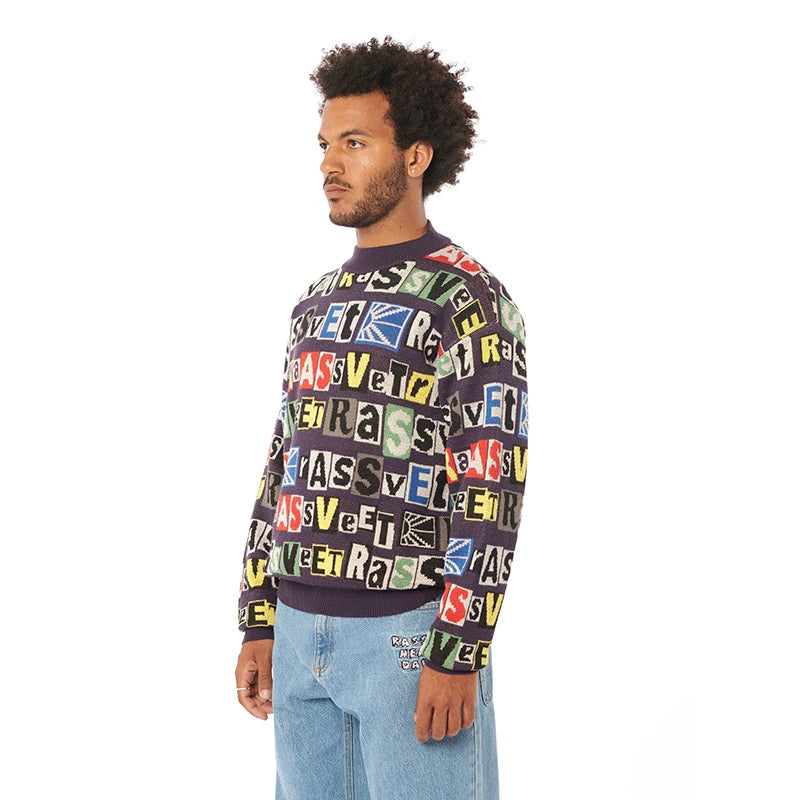 RASSVET / PACCBET TYPO CLASSIC KNIT CREWNECK MULTI