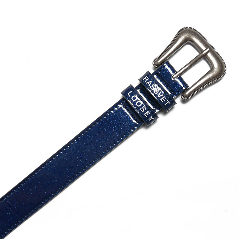 RASSVET / PACCBET LEATHER BELT NAVY