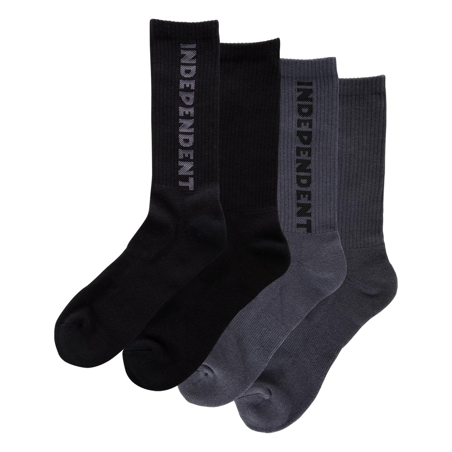 INDEPENDENT TRUCK CO BASELINE 2-PACK SOCKS BLACK/CHARCOAL