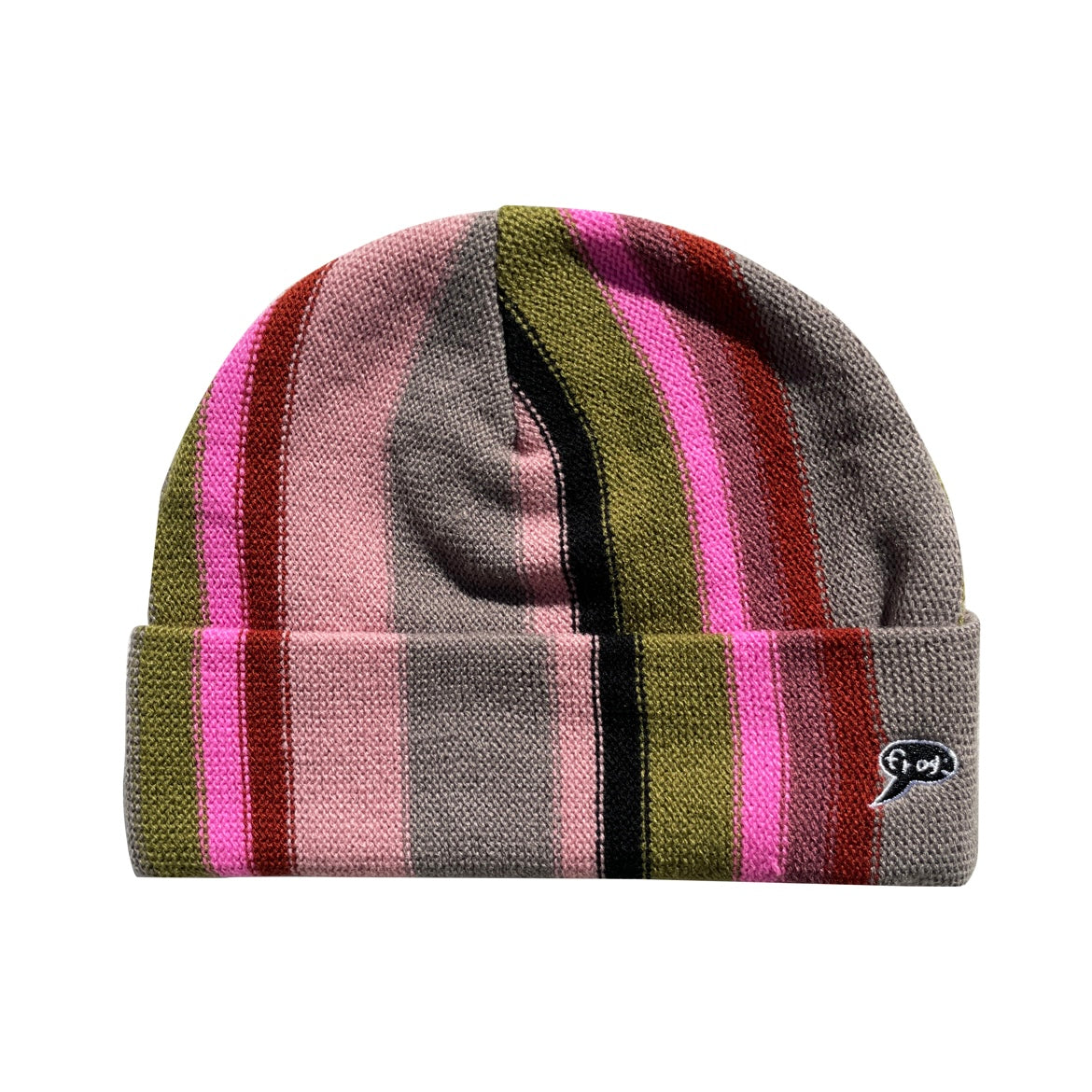 FROG SKATEBOARDS VERTICAL STRIPE BEANIE GREY/PINK