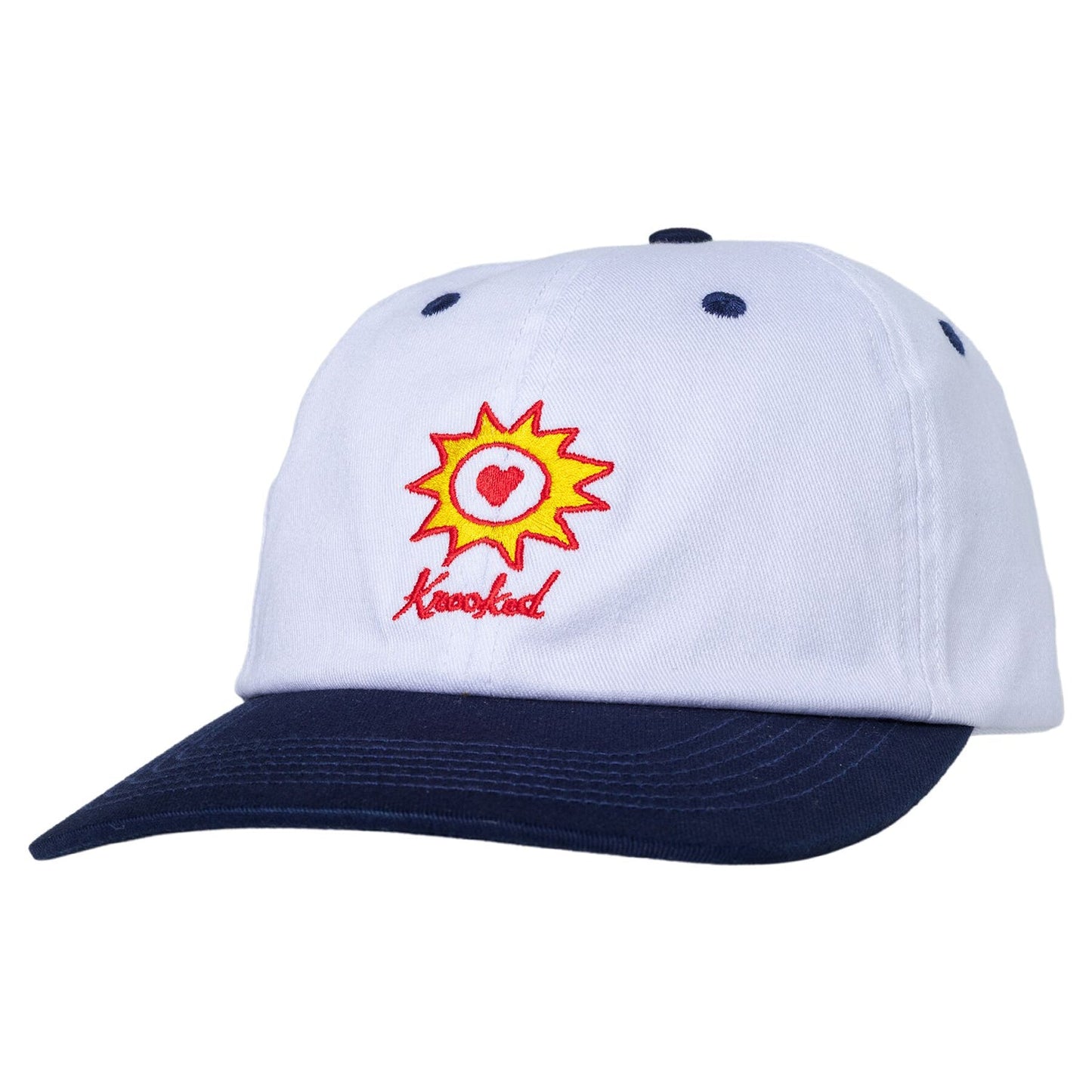 KROOKED SKATEBOARDS SUNHEART CAP WHITE/NAVY