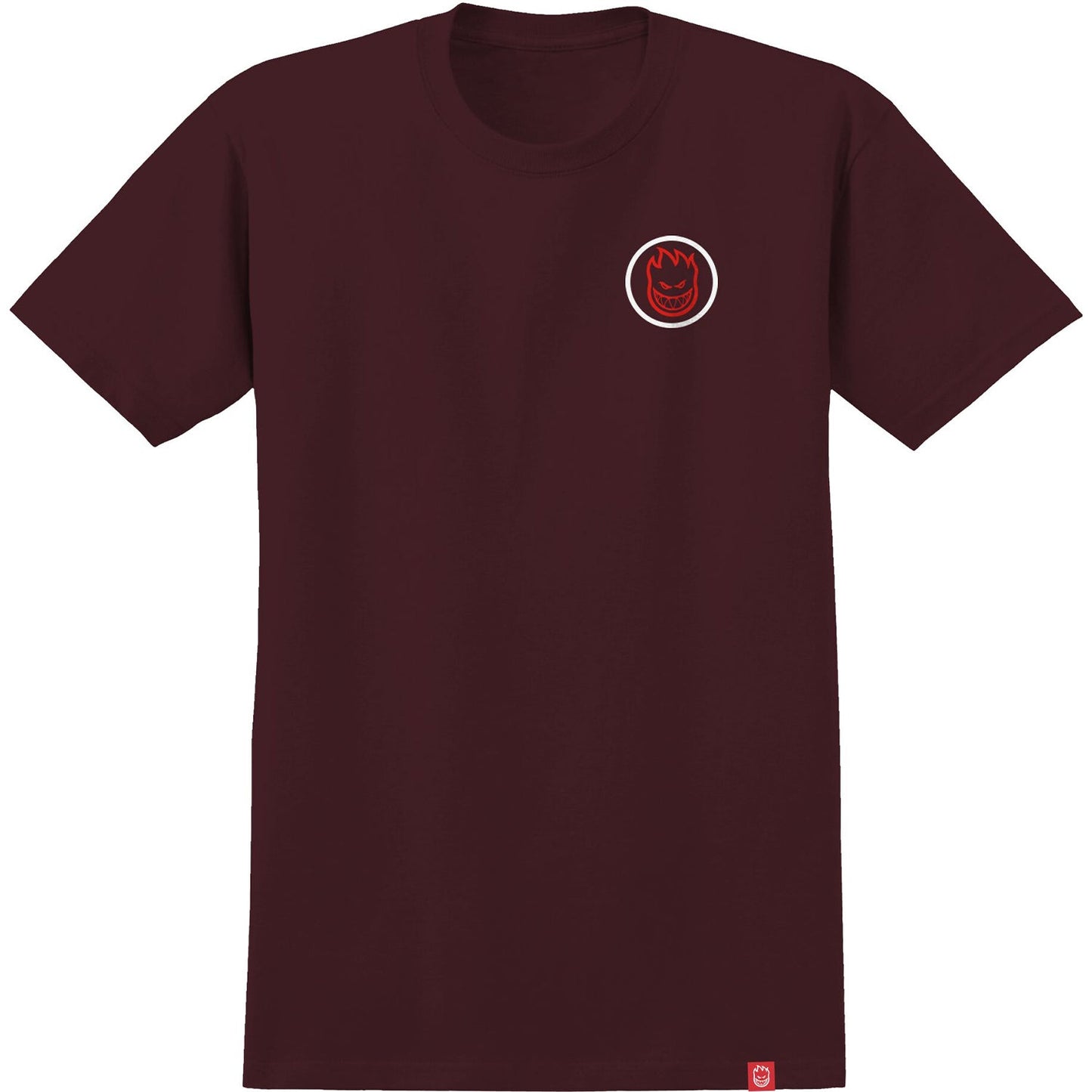 SPITFIRE WHEELS CLASSIC 87 SWIRL OVERLAY LOGO TEE BURGUNDY