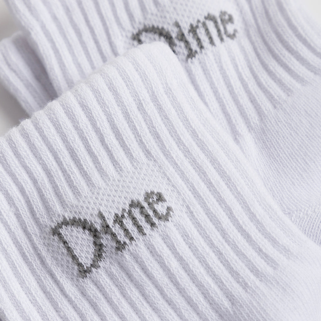 DIME MTL CLASSIC SHORT SOCKS 2 PACK WHITE