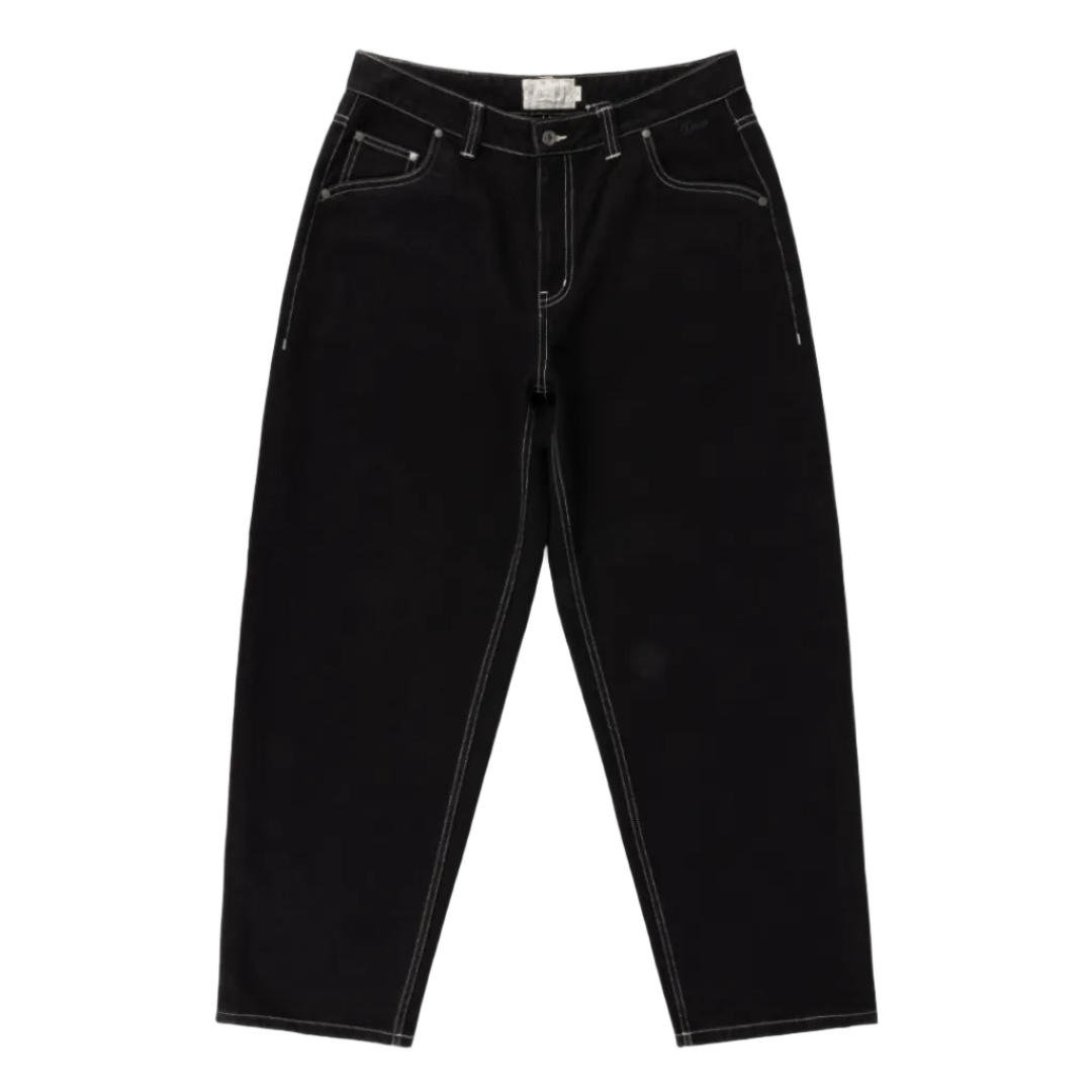 DIME MTL BAGGY DENIM PANTS BLACK/CONTRAST STITCH