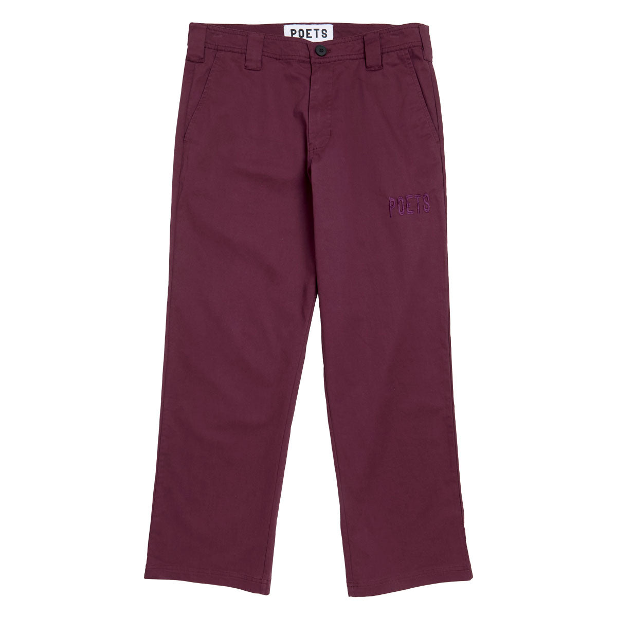 POETS BRAND BYRNE RELAXED FIT CHINO PANTS DARK BURGUNDY