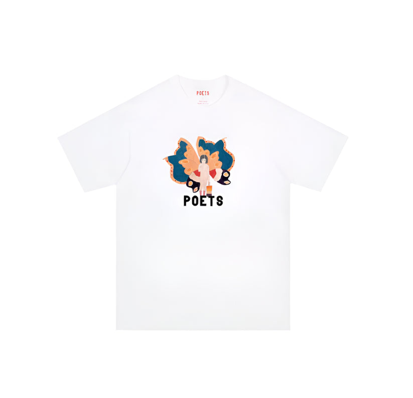 POETS BRAND BUTTERFLY GIRL TEE WHITE