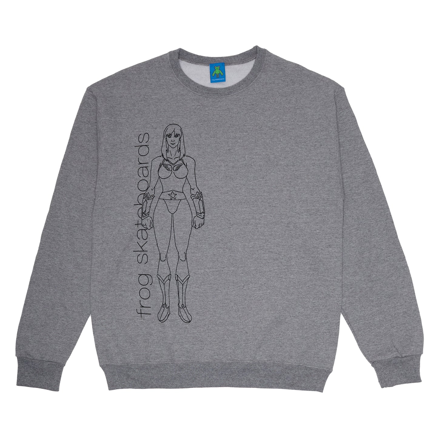 FROG SKATEBOARDS COMIC BOOK CREWNECK HEATHER GREY