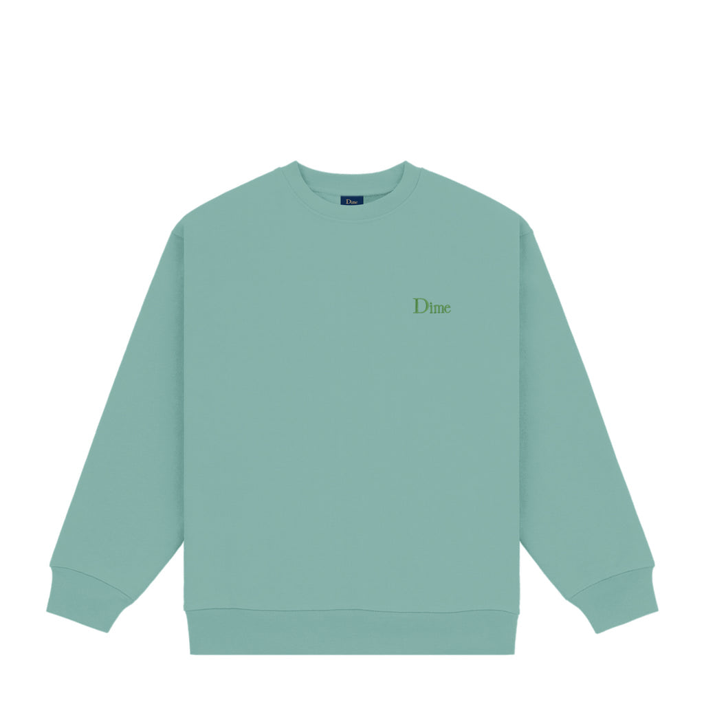 DIME MTL CLASSIC SMALL LOGO CREWNECK SEAWEED