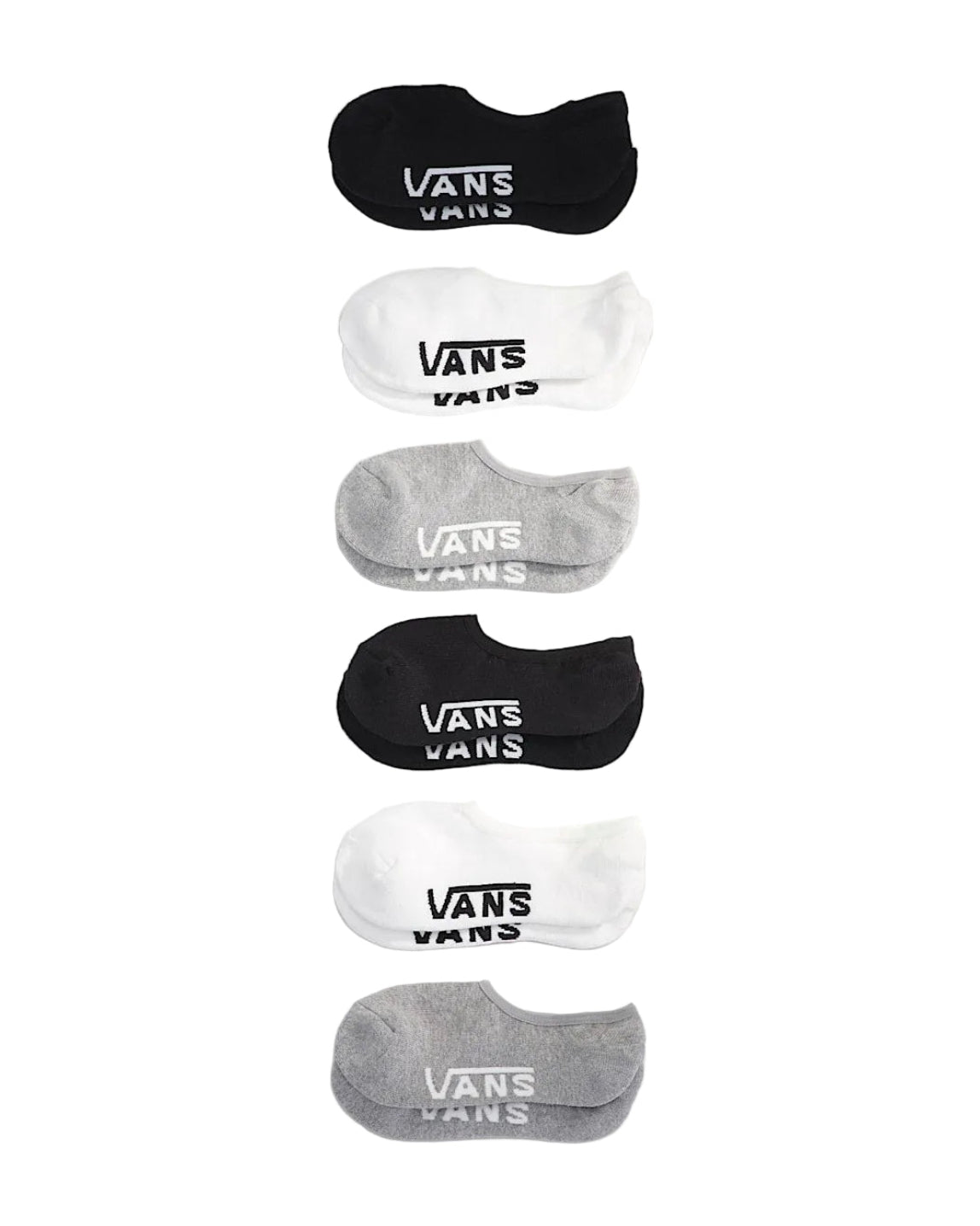 VANS CLASSIC NO SHOW SOCKS WHITE/BLACK/GREY