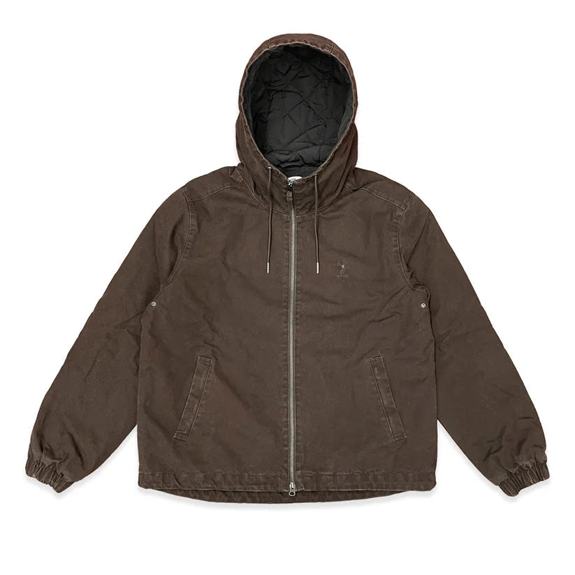 DANCER HOODED WORK JACKET BROWN ENZYME