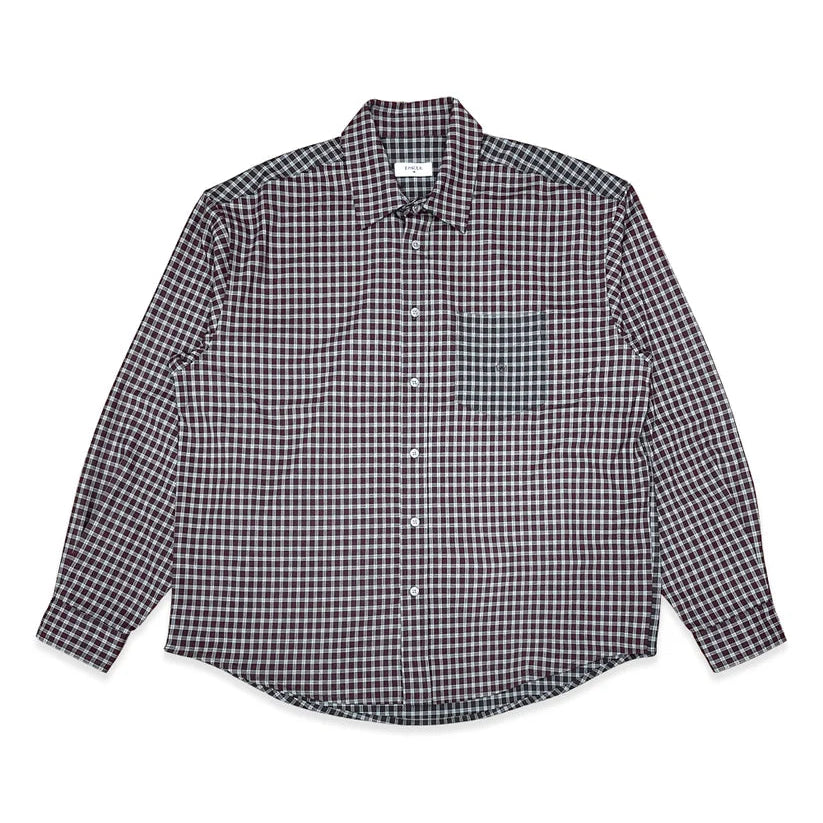 DANCER SPLIT CHECKED SHIRT RED