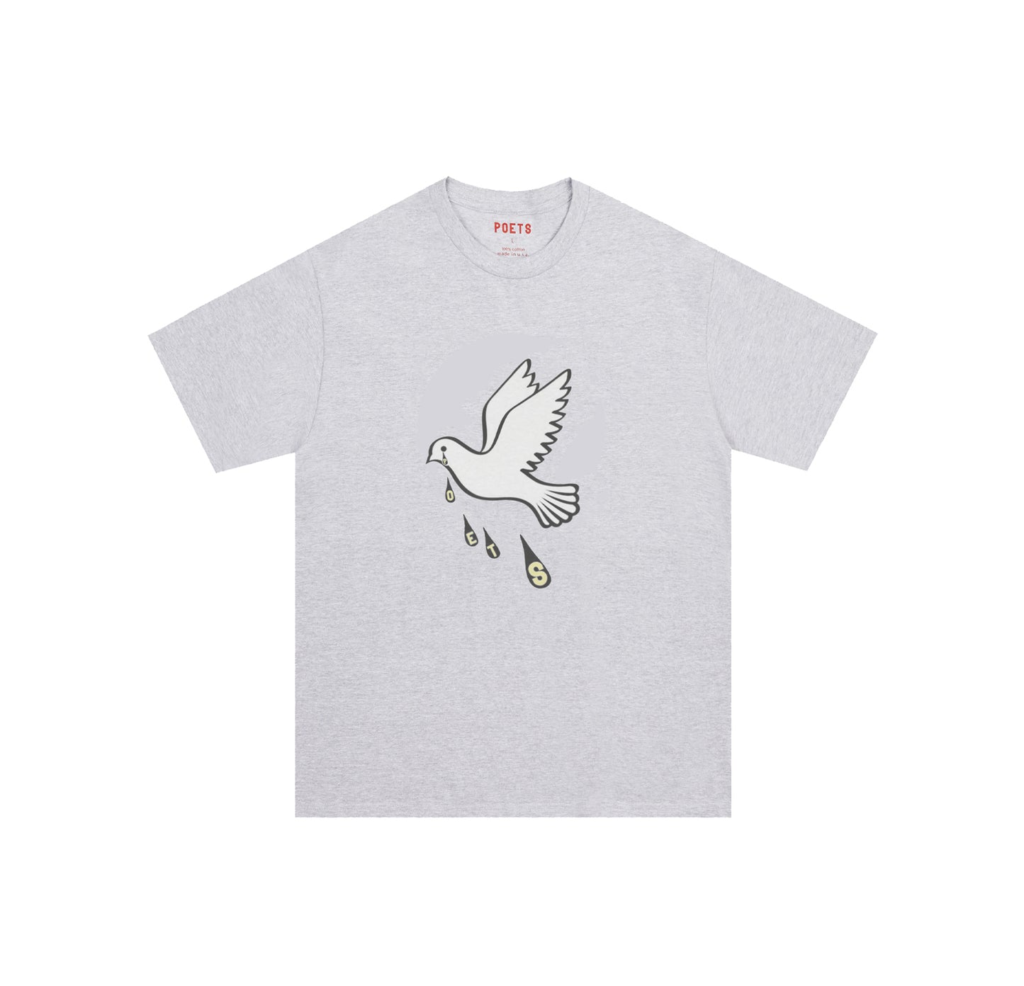POETS BRAND DOVE TEE HEATHER GREY