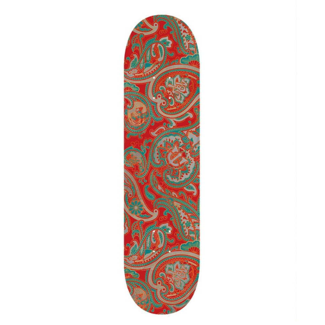 EVISEN SKATEBOARDS RED PAISLEY DECK 8.0