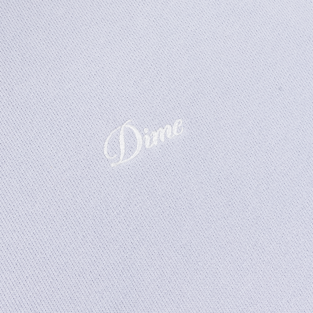 DIME MTL CURSIVE SMALL LOGO HOODIE GREY LAVENDER
