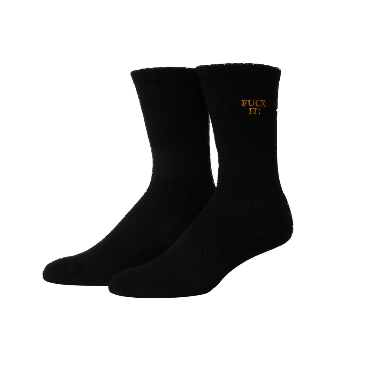 HUF WORLDWIDE FUCK IT EMBROIDERED SOCKS BLACK