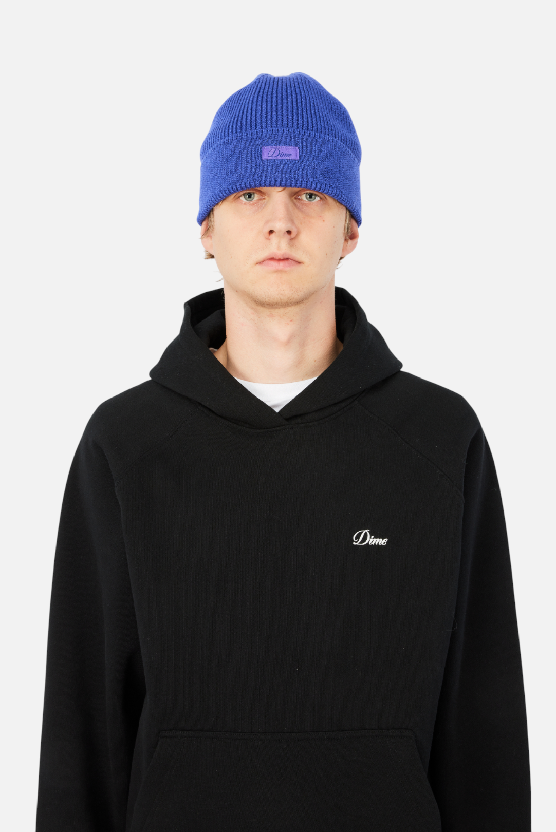 DIME MTL CURSIVE RIB BEANIE PURPLE