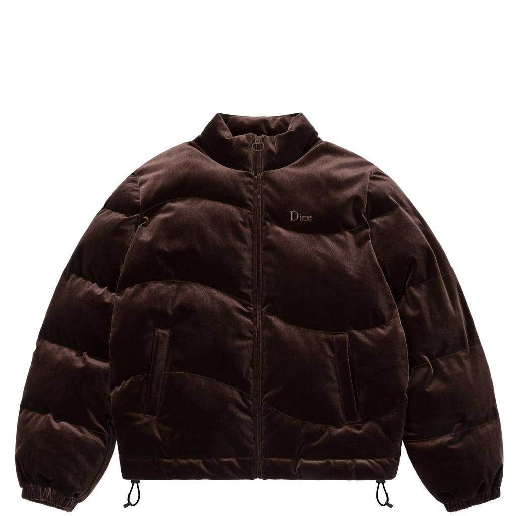 DIME MTL VELVET QUILTED PUFFER JACKET ESPRESSO – Olympia Skateshop
