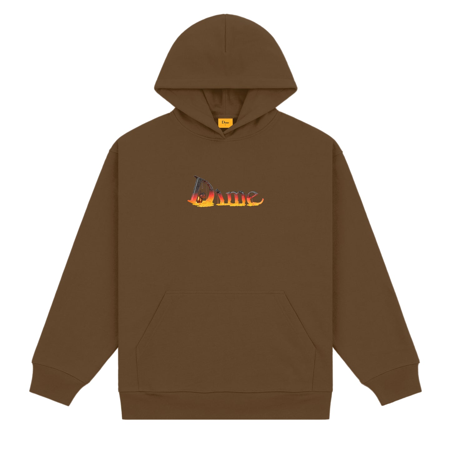 DIME MTL CLASSIC SKYNET HOODIE DARK BROWN