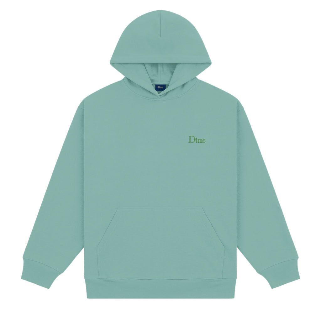 DIME MTL CLASSIC SMALL LOGO HOODIE SEAWEED