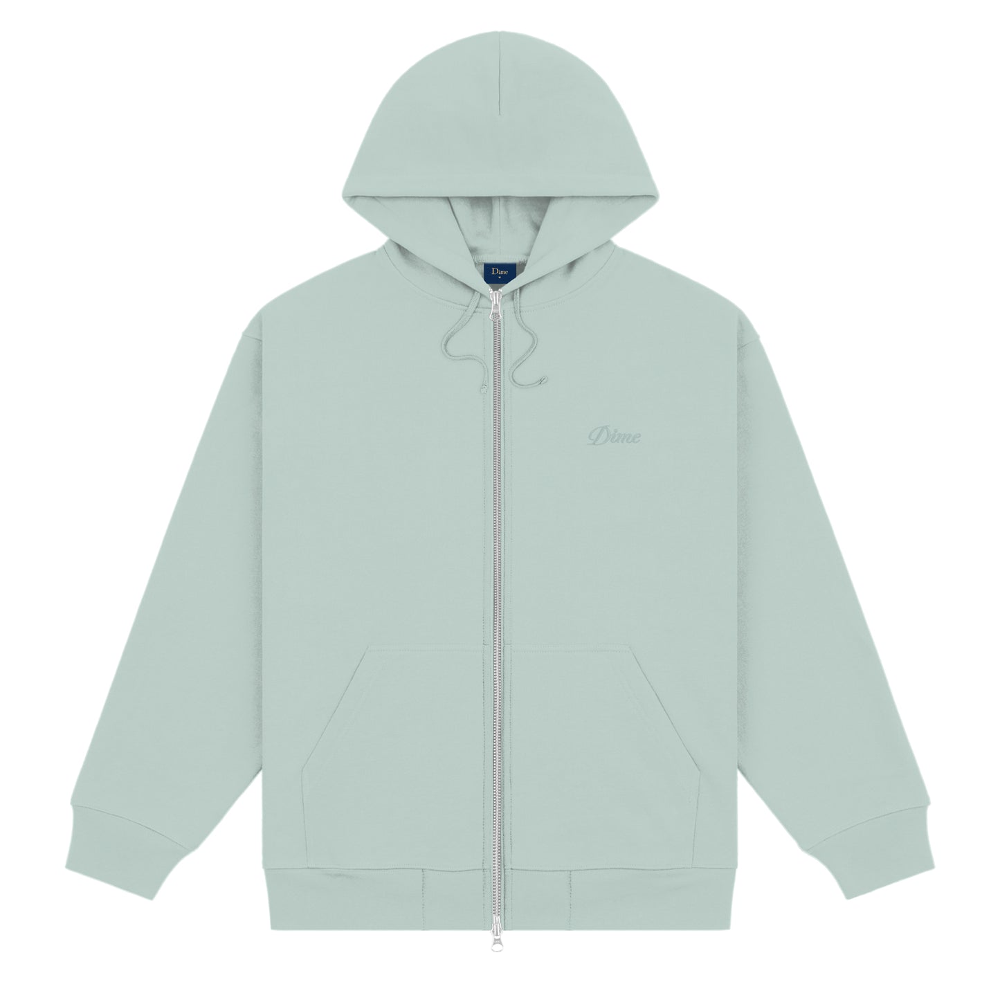 DIME MTL CURSIVE ZIP HOODIE GREY MIST