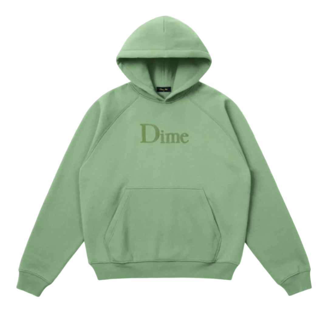 DIME MTL CLASSIC LOGO HOODIE GREEN KASHMIR