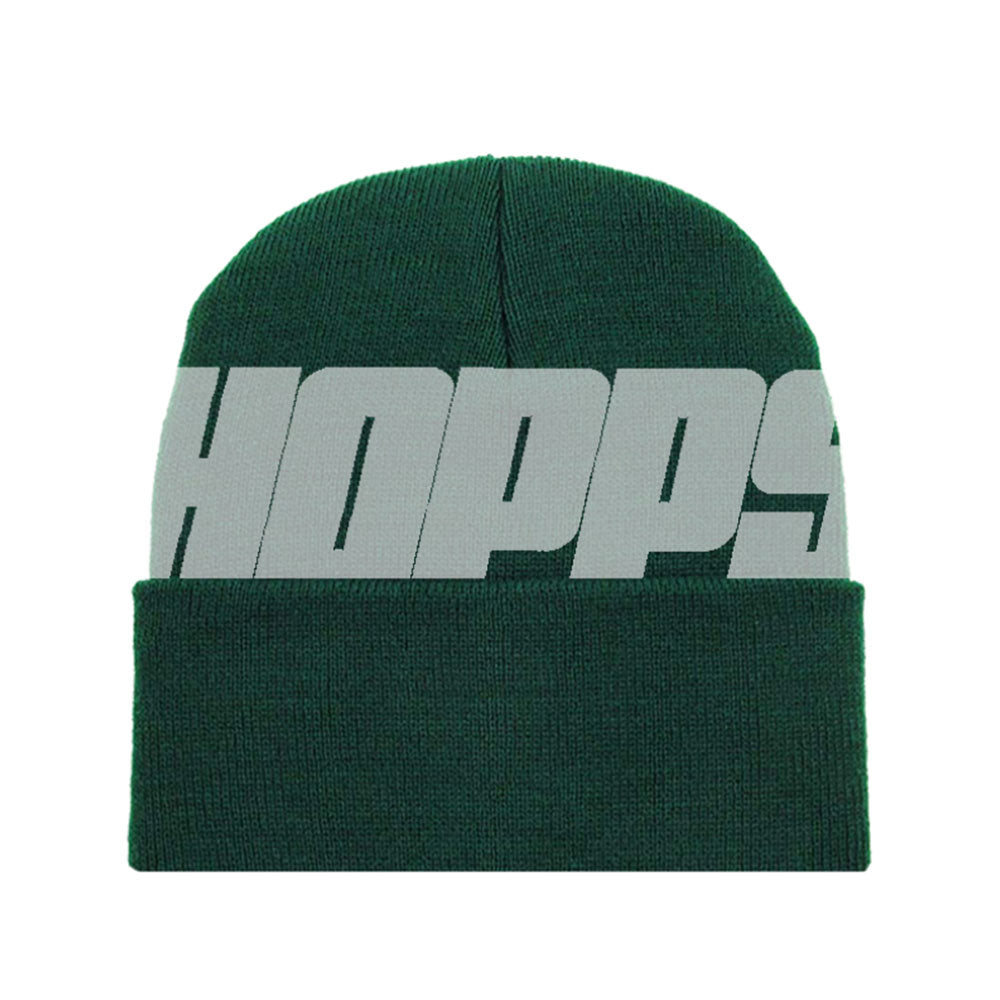 HOPPS SKATEBOARDS BIGHOPPS KNITTED BEANIE HUNTER GREEN / WHITE