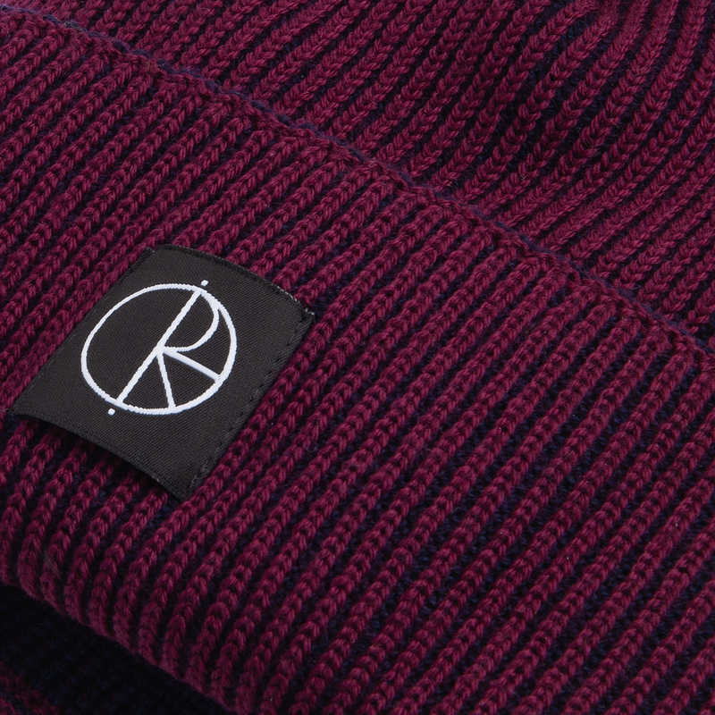 POLAR SKATE CO LINES MERINO BEANIE WINE/NAVY