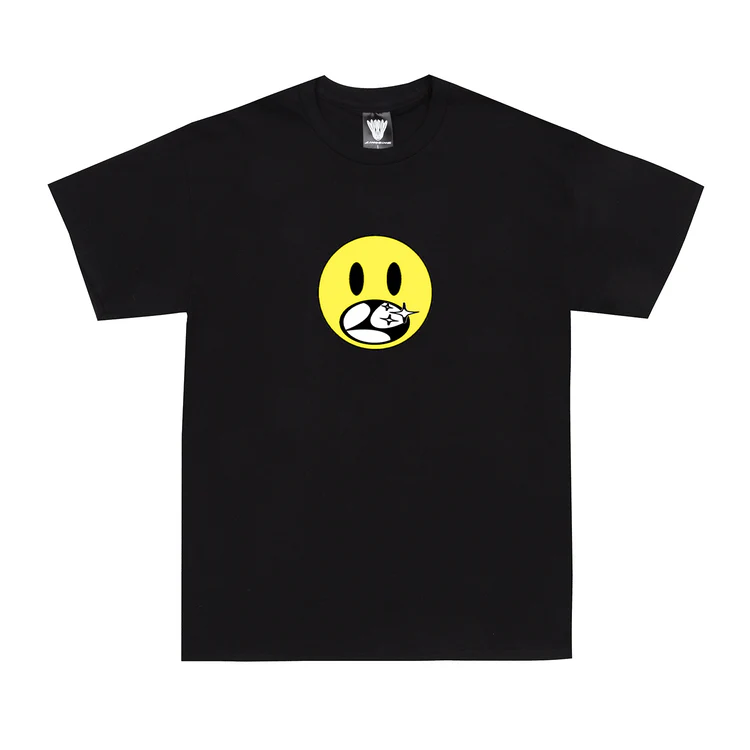 LIMOSINE SKATEBOARDS HAPPY FACE TEE BLACK