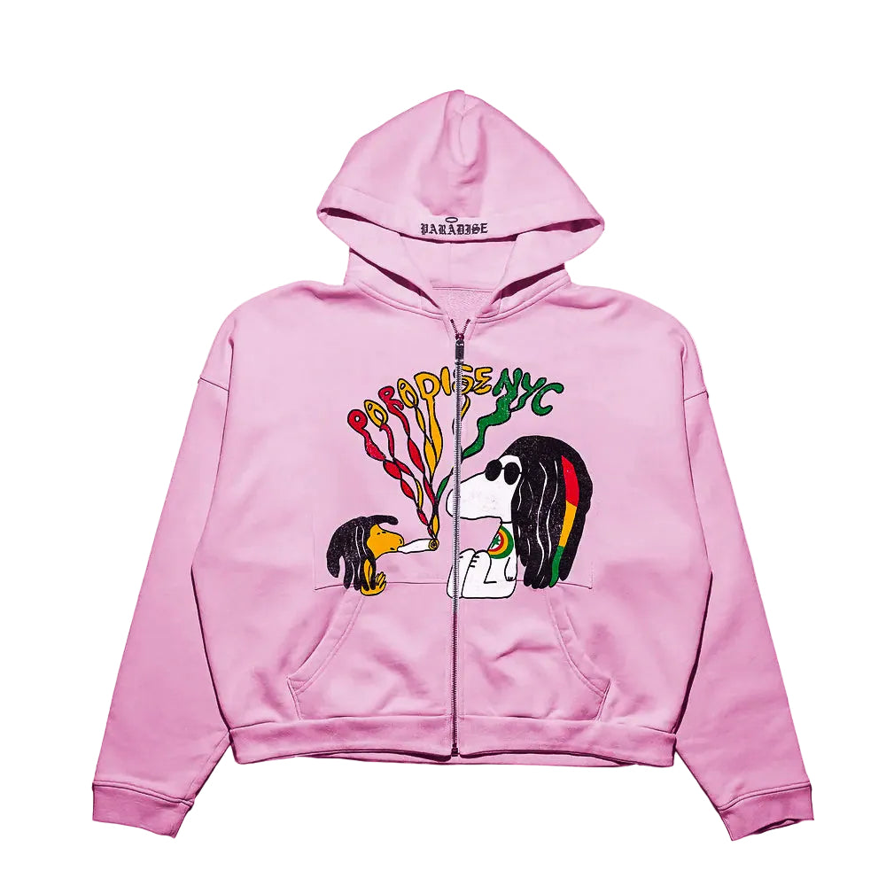 PARADISE NYC BEAGLIZE IT ZIP HOODIE LIGHT PINK