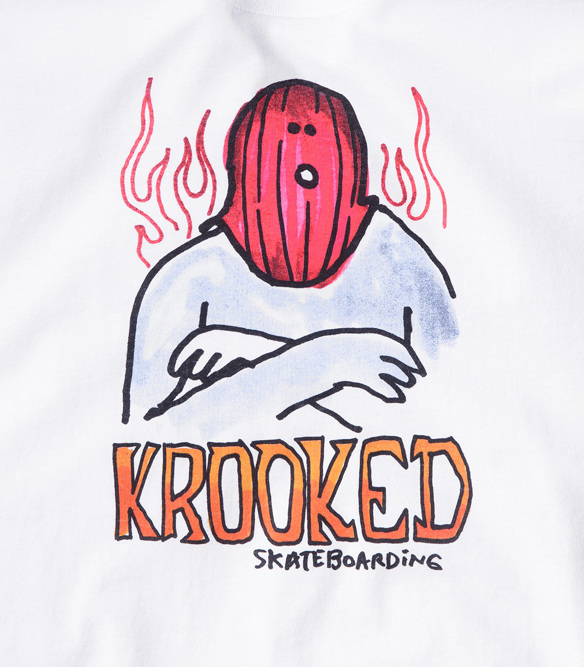 KROOKED SKATEBOARDS MASK TEE WHITE