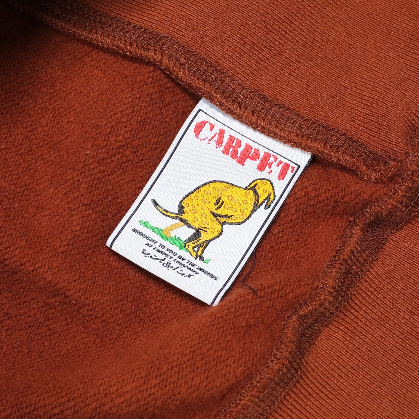 CARPET COMPANY LOW IQ DOG HOODIE BROWN