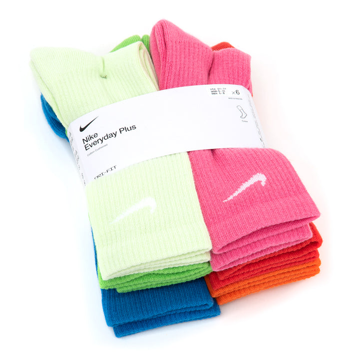 NIKE DRI FIT CREW SOCK MULTI COLOR 6 PACK