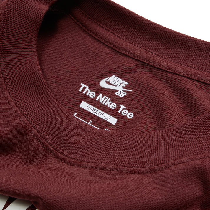 NIKE SB LOGO SKATE TEE DARK RED