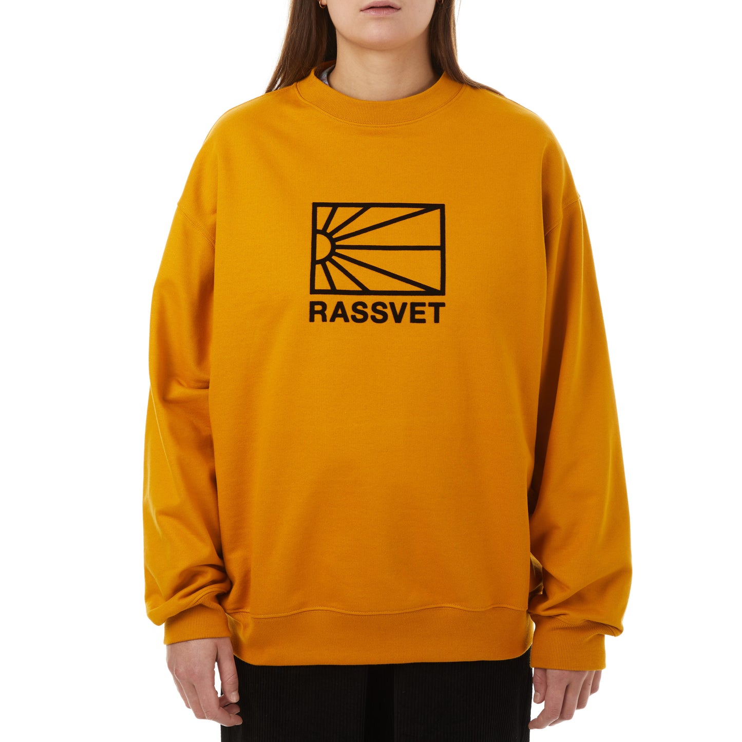 RASSVET / PACCBET LOGO CREWNECK SWEATSHIRT YELLOW