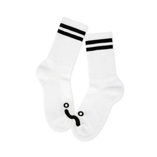 POLAR SKATE CO HAPPY SAD SOCKS WHITE