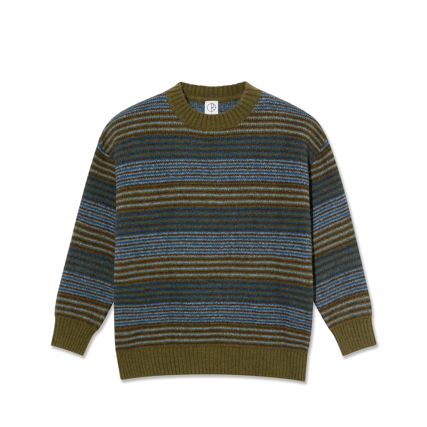 POLAR SKATE CO GEORGE SWEATER BLUE GREEN STRIPE