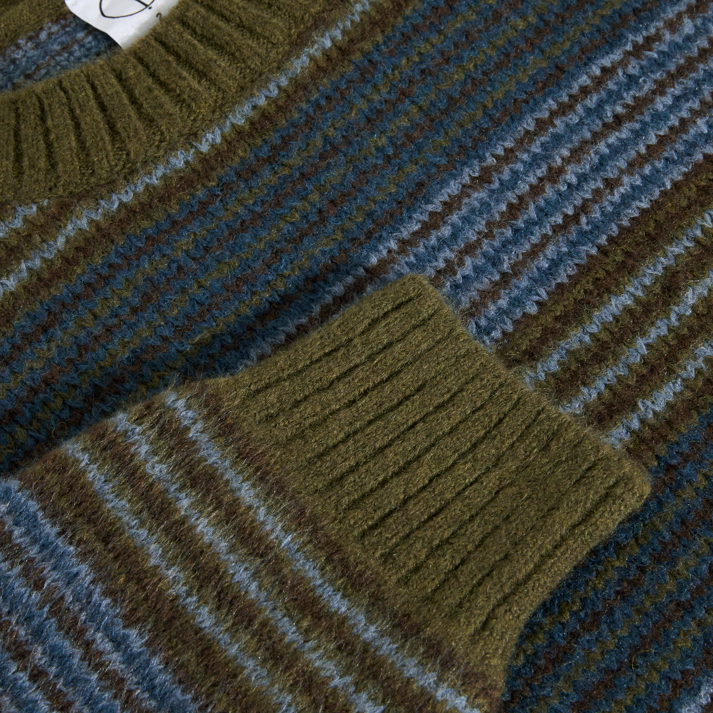 POLAR SKATE CO GEORGE SWEATER BLUE GREEN STRIPE
