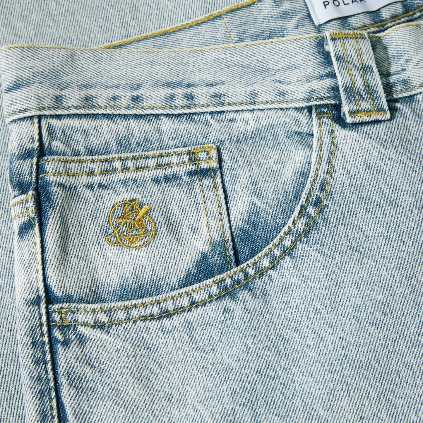 POLAR SKATE CO '93! DENIM LIGHT BLUE
