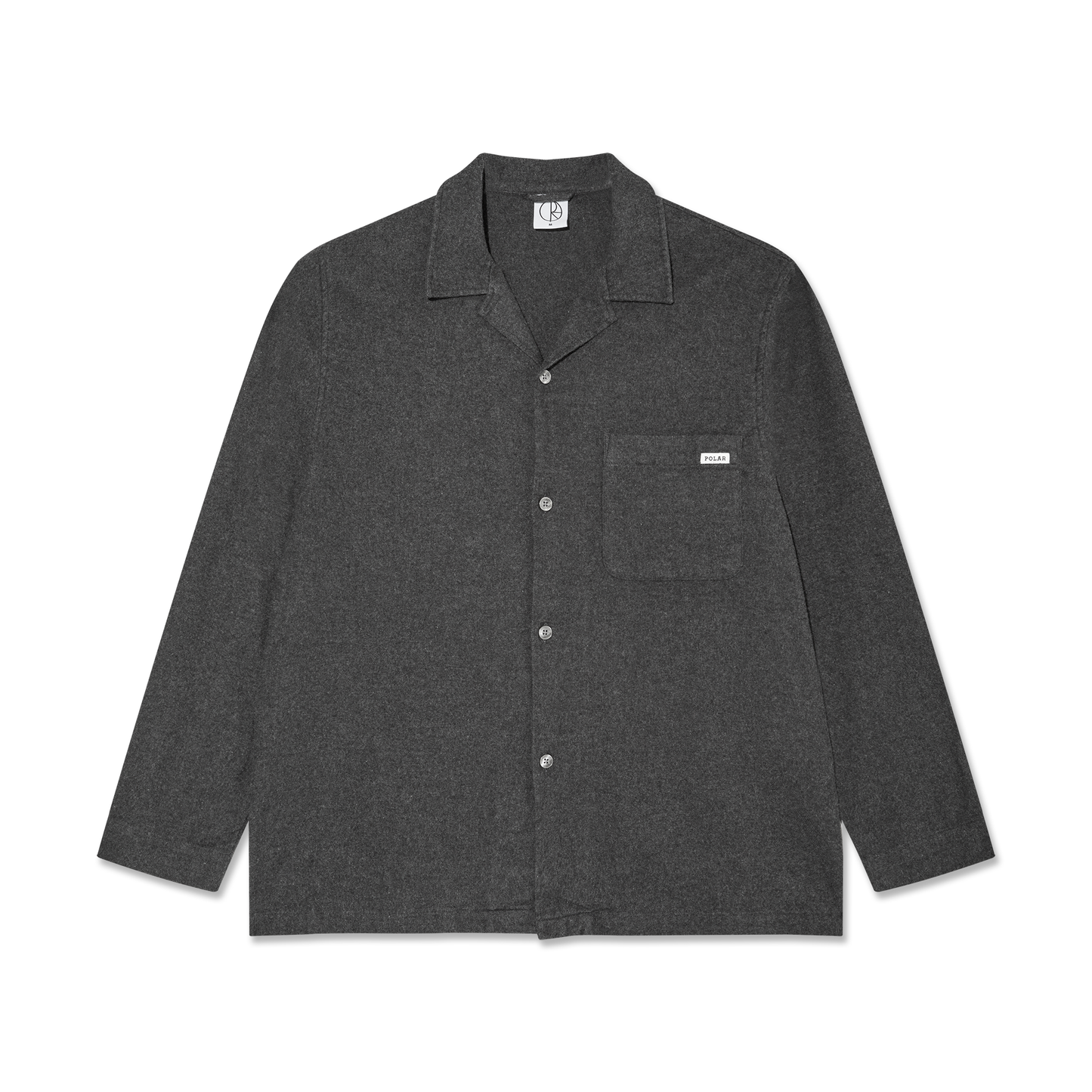 POLAR SKATE CO TONY LS FLANNEL SHIRT DARK GREY